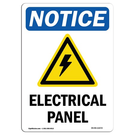 Signmission OSHA Notice, 7" Height, Electrical Panel Sign With Symbol, 7" X 5", Portrait OS-NS-D-57-V-11672